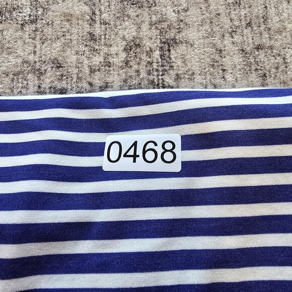 Lularoe Tunic Top Women XS Blue White Striped Jana Short Sleeve High Low Hem NEW - Picture 9 of 10